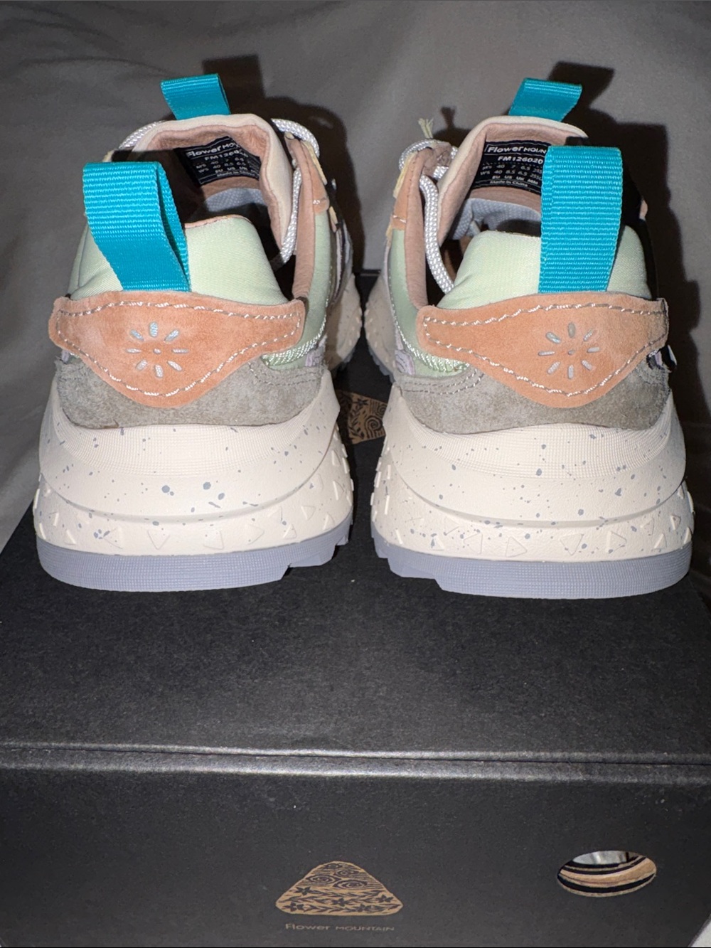 NWT Flower Mountain WAVE WOMAN Suede and fabric sneakers - Light pink-Lilac - Picture 10 of 15
